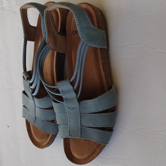 Earth Origins‎ Leather Sling-Back Sandals Laney Moroccan Blue - Medium Size 6.5 - Picture 2 of 6